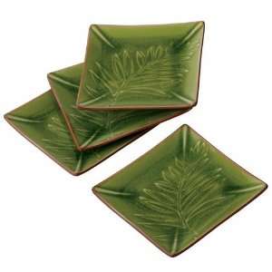   Crawford Style Eden Canape Plates   Set of 4   Green