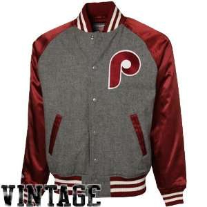   Gray Red Triple Play Full Button Jacket (Medium)