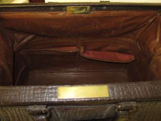 Vintage British Walrus Leather Bag / Suitcase / Case  