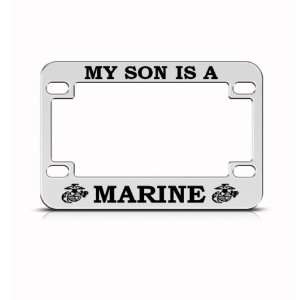 My Son Is A Marine Parents Metal Bike Motorcycle License Plate Frame 