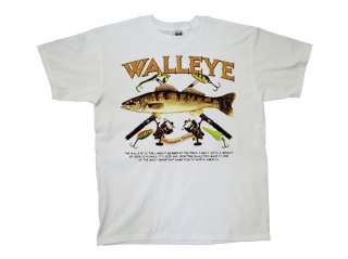 Walleye T Shirt, Fishing Rod & Reel Design  