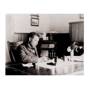  Booker T. Washington, Writing at His Desk Premium Poster 