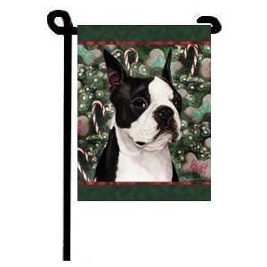 Boston Terrier Black White Holiday Treats Christmas Garden Flag