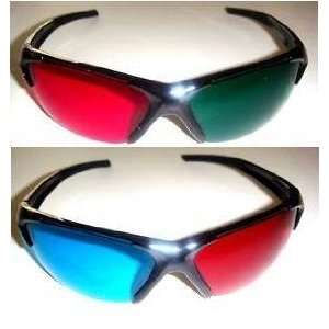 4 Pair 3D Anaglyph Glasses Blue/Red & Green/Red Half Cool 