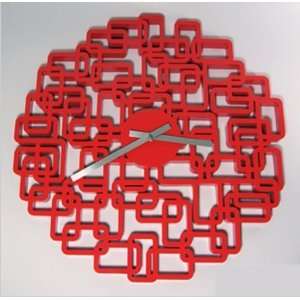   Traditional Chinese Knot Non Ticking Silent Clock(Red)
