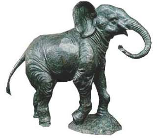 Cast Bronze Standing African Elephant Statue  