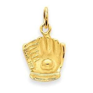  14k Yellow Gold Baseball Glove Pendant Jewelry
