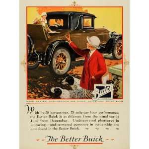   Buick Tan Automobile Women English Pointer Dog Pet   Original Print Ad