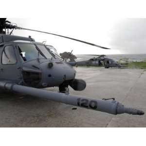  Two HH 60G Pave Hawks Sit at a Helipad at Farallon Island 