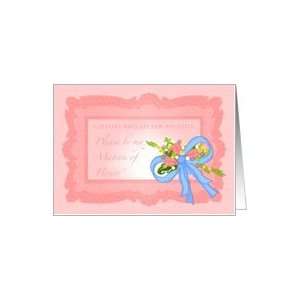  Matron of Honor for Sister in Crackle Pink Card Health 