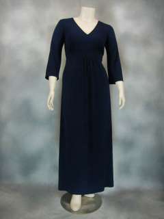 Empire Waist V Neck 3/4 Sleeve Dress Plus Sizes 16 28  