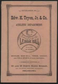 1889 Edw. K. Tryon, Jr. & Co. Sports Catalog  