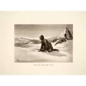  1911 Print Native Caribou Landscape Labrador Canada Inuit 