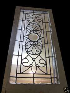 Victorian Jeweled Beveled Window in Wood Frame  