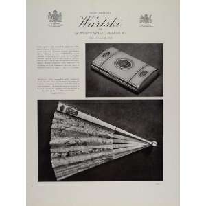  1955 Ad Wartski Gold Cigarette Case Faberge Russian Fan 