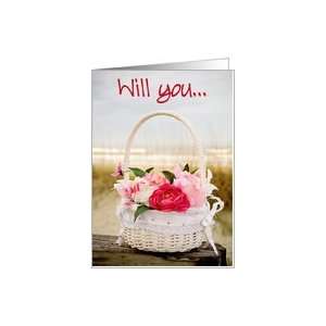  Will you be my bridesmaid?(beach flower basket) Card 