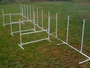 Dog Agility Equipment Package 12 Adjustable Weave Poles and 3 