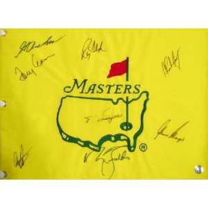  Masters Multi Signed Flag w/8 Signatures Of PGA Golfers 