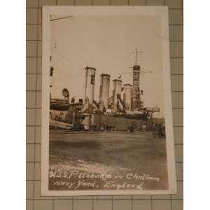   Card U.S.S.Pittsburgh in Chatham Navy Yard, England 