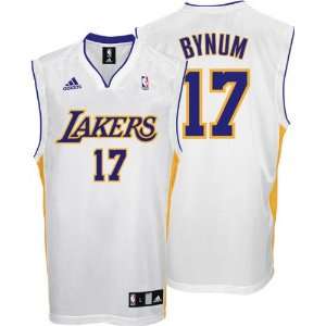 Andrew Bynum Youth Jersey adidas White Replica #17 Los Angeles Lakers 