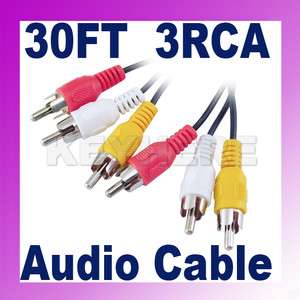 30 FT Triple 3 RCA Composite Audio Video AV Cable, 249  