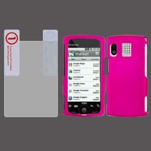 Kyocera Zio M6000 Hot Pink Rubberrized HARD Protector Case With 