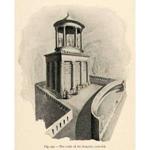   Istacidii Tower Masonry Corinthian Column   Original Halftone Print
