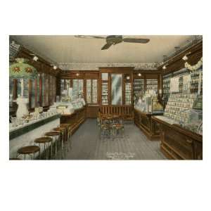  Old Drugstore and Soda Fountain Premium Giclee Poster 