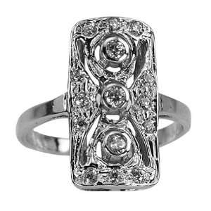  Platinum Antique Diamond Ring   8.5 DaCarli Jewelry
