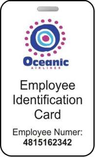 LOST Oceanic Airlines Employee Identification Card  