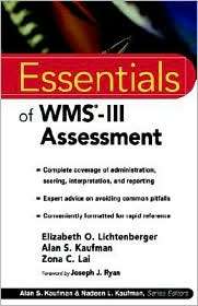 Wms Iii Assessment, (0471380806), Lichtenber, Textbooks   Barnes 