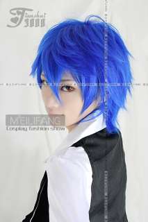 Vocaloid Kaito short blue layered cosplay Wig  