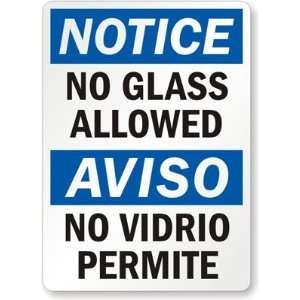  Notice No Glass Allowed, Aviso No Vidrio Permite Diamond 