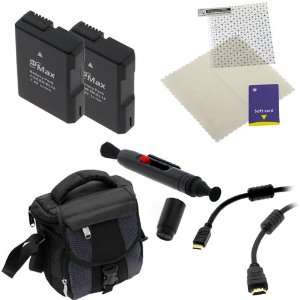  EveCase Black Camera Pouch Nylon Case Bag + 2x EN EL14 