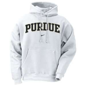 Nike Purdue Boilermakers White Classic Logo Hoody Sweatshirt (Large)