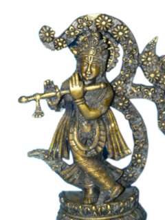 Om Krishna Statue Playing Flute the Cosmic Dancer Hindu Murti 8 