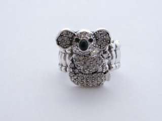 Koala Bear Crystal Stretch Ring Jewelry Sorority  