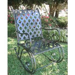   Caravan Sleigh Back Wrought Iron Rocking Chair Patio, Lawn & Garden