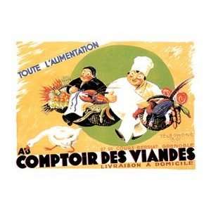  Comptoir des Viandes   12x18 Framed Print in Black Frame 