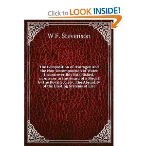   of water, incontrovertibly established in answ W. F. Stevenson Books