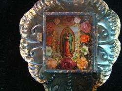 BEAUTIFUL OUR LADY OF GUADALUPE NICHE NICELY HAND PAINTED MEXICAN FOLK 