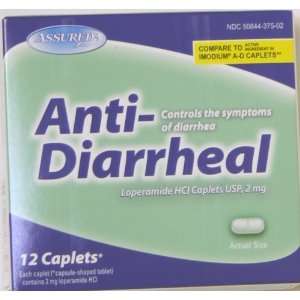 Anti Diarrheal, Lopramide HCL Caplets USP, 2 mg, 12 Cablets