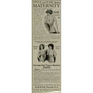  1911 Ad H. W. Maternity Young Girls Corsets Fashions 