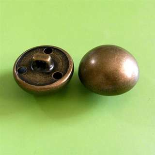 15 Vintage Brass Metal Dome shank Button 20mm G123  
