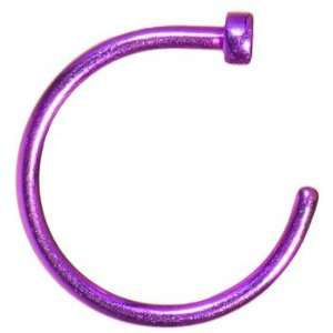 20 Gauge 3/8 Purple Anodized Titanium Nose Hoop Jewelry