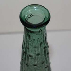 22 high VTG Empoli Italian Green Bamboo Bark Glass Decanter Mid 