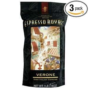 Espresso Royale Coffee, Verone, 16 Ounce Package (Pack of 3)  