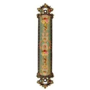  Superb Michal Negrin Mezuzah Adorned with Antique Roses Cameo 