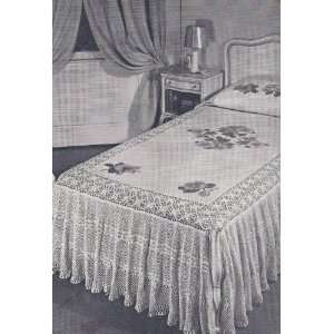 Vintage Crochet PATTERN to make   Motif Bedspread Chicago Lacy Design 
