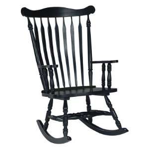  Wooden Rocking Chair (Antique Black) (44.5H x 28W x 36D 